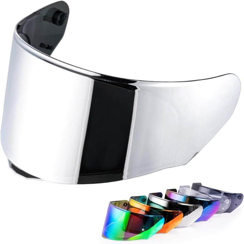 VCOROS Shield For Assault/Rapid/Stream Full Face Shield Compatible with FF800 FF320 FF328 FF353 Street Motorcycle Helmet Visor Replacement (Chrome Silver) - Image 1
